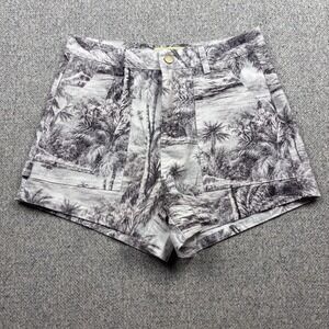Duvin Design  High Waist Women's Shorts Size 29 Black White Floral Nice!